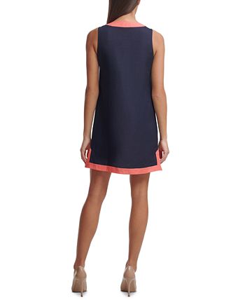 Vestido Tommy Hilfiger Feminino com Acabamento Contrastante Azul Tamanho 10