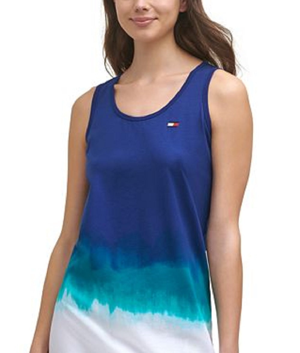 Vestido esportivo feminino Tommy Hilfiger com recortes ombré laranja tamanho grande