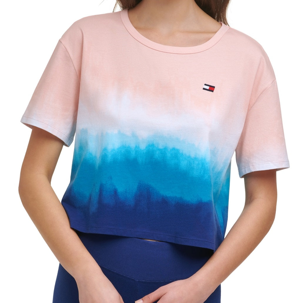 Camiseta Tommy Hilfiger Feminina Stretch Gola Redonda Active Wear Azul Tamanho Médio