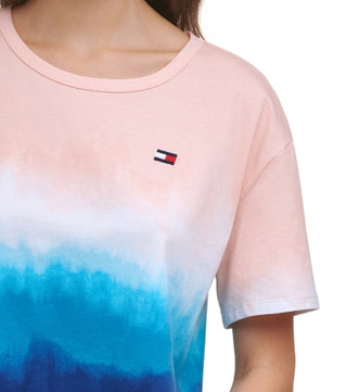 Camiseta Tommy Hilfiger Feminina Stretch Gola Redonda Active Wear Azul Tamanho Médio