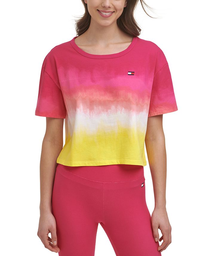 Camiseta Tommy Hilfiger Feminina com Recorte nas Costas e Ombré Rosa Tamanho XXG
