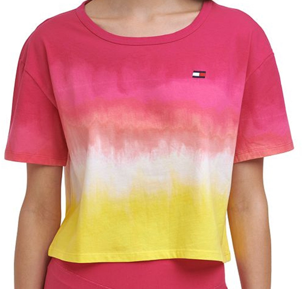 Camiseta Tommy Hilfiger Feminina com Recorte nas Costas e Ombré Rosa Tamanho XXG