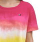 Camiseta Tommy Hilfiger Feminina com Recorte nas Costas e Ombré Rosa Tamanho XXG