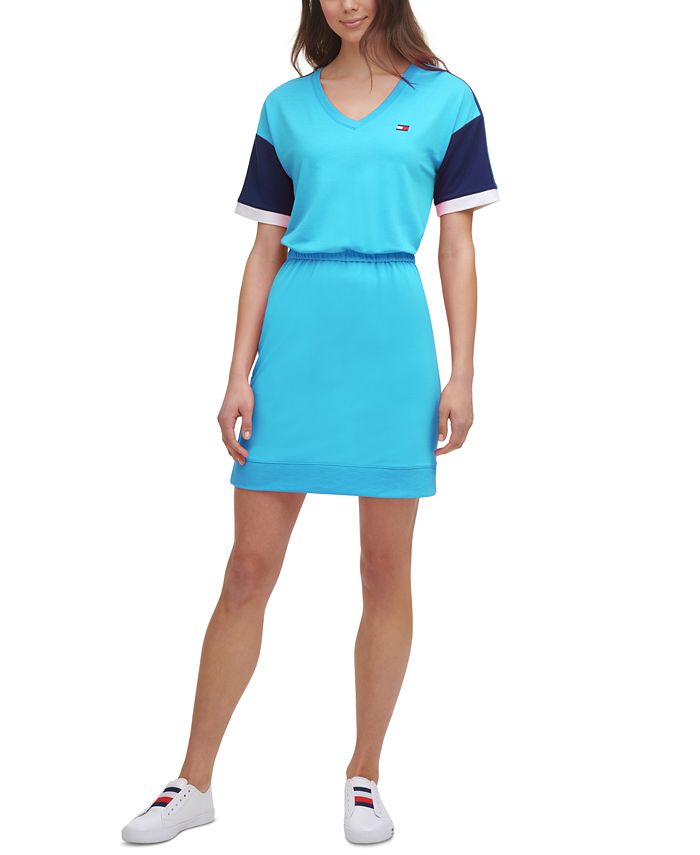 Vestido Tommy Hilfiger Feminino Colorblock Azul Tamanho X-G
