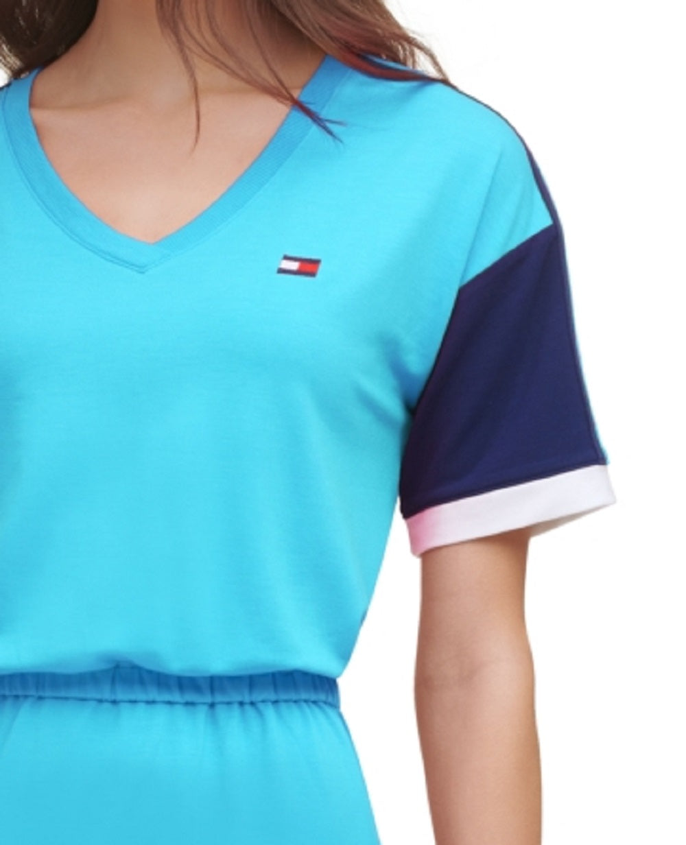 Vestido Tommy Hilfiger Feminino Colorblock Azul Tamanho X-G