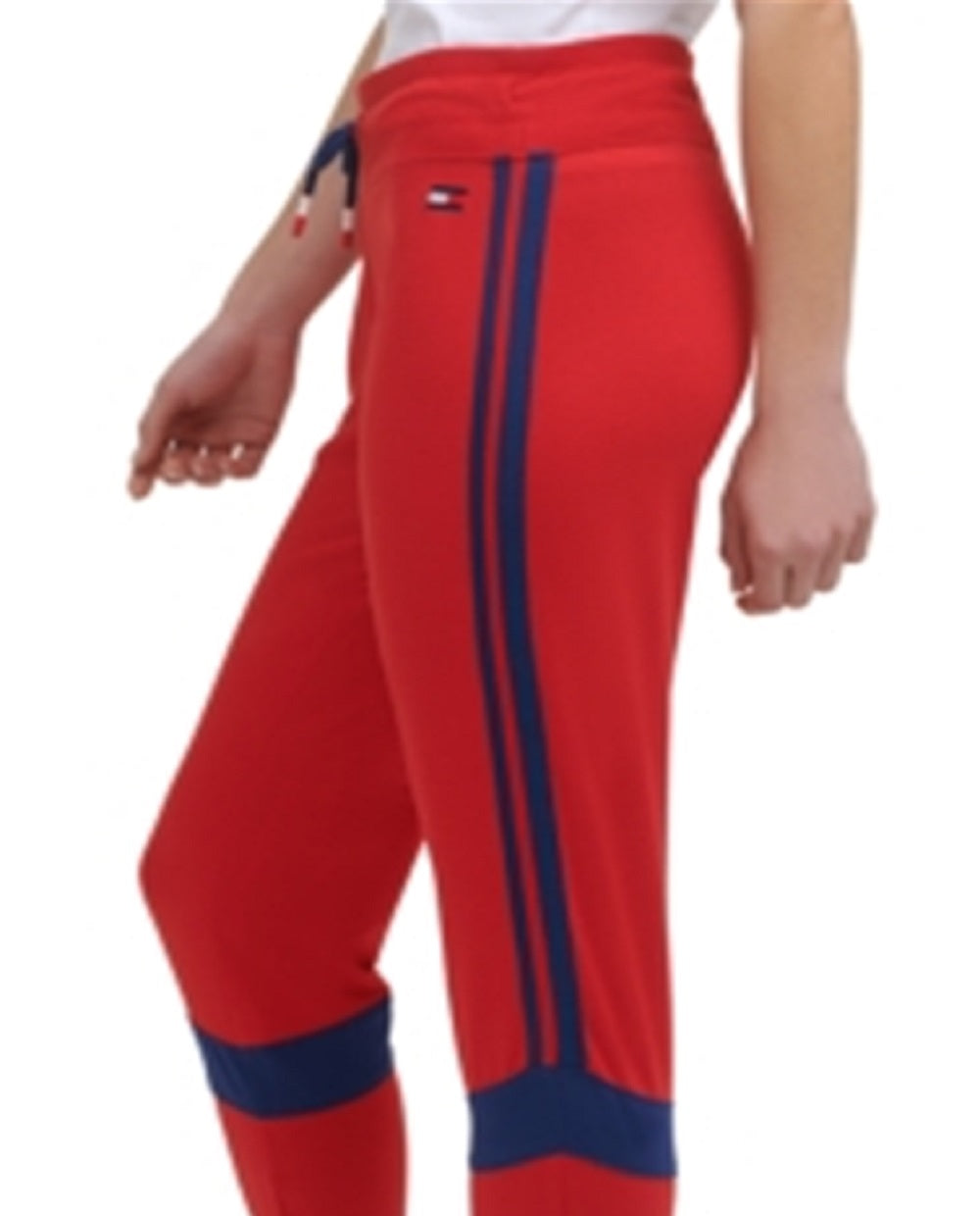 Calça jogger feminina Tommy Hilfiger Sport Colorblocked Logo vermelha tamanho G