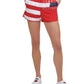 Tommy Hilfiger Calcinha Feminina Stretch com Bolsos Internos, Cintura Elástica, Logo Gráfico, Roupa Esportiva, Vermelha, Tamanho P