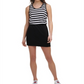 Vestido camiseta listrado colorblock feminino Tommy Hilfiger, preto, tamanho médio