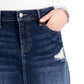 Mini saia evasê com bolsos elásticos Tommy Jeans feminina, azul, tamanho 27/4
