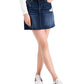 Mini saia evasê com bolsos elásticos Tommy Jeans feminina, azul, tamanho 27/4