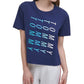 Tommy Hilfiger Camiseta curta feminina com estampa de logo, manga curta e gola redonda, azul, tamanho XX-G