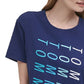 Tommy Hilfiger Camiseta curta feminina com estampa de logo, manga curta e gola redonda, azul, tamanho XX-G