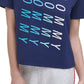 Tommy Hilfiger Camiseta curta feminina com estampa de logo, manga curta e gola redonda, azul, tamanho XX-G