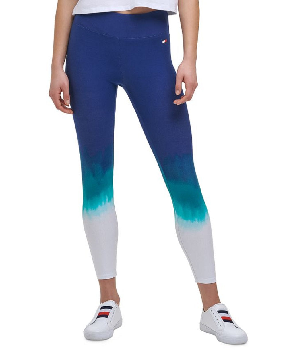 Leggings femininas Tommy Hilfiger Sport Ombre Length Azul Tamanho X-G