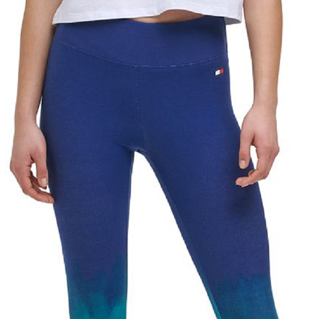 Leggings femininas Tommy Hilfiger Sport Ombre Length Azul Tamanho X-G