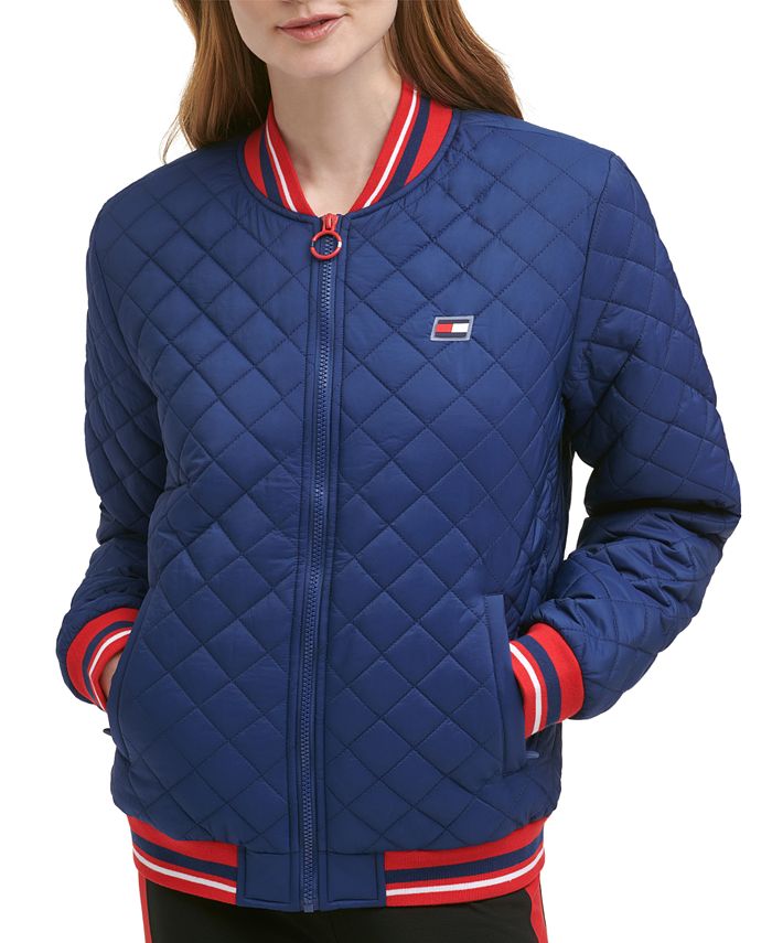 Jaqueta bomber acolchoada feminina Tommy Hilfiger azul tamanho extragrande