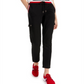 Calça cargo feminina Tommy Hilfiger de malha preta, tamanho XX-G