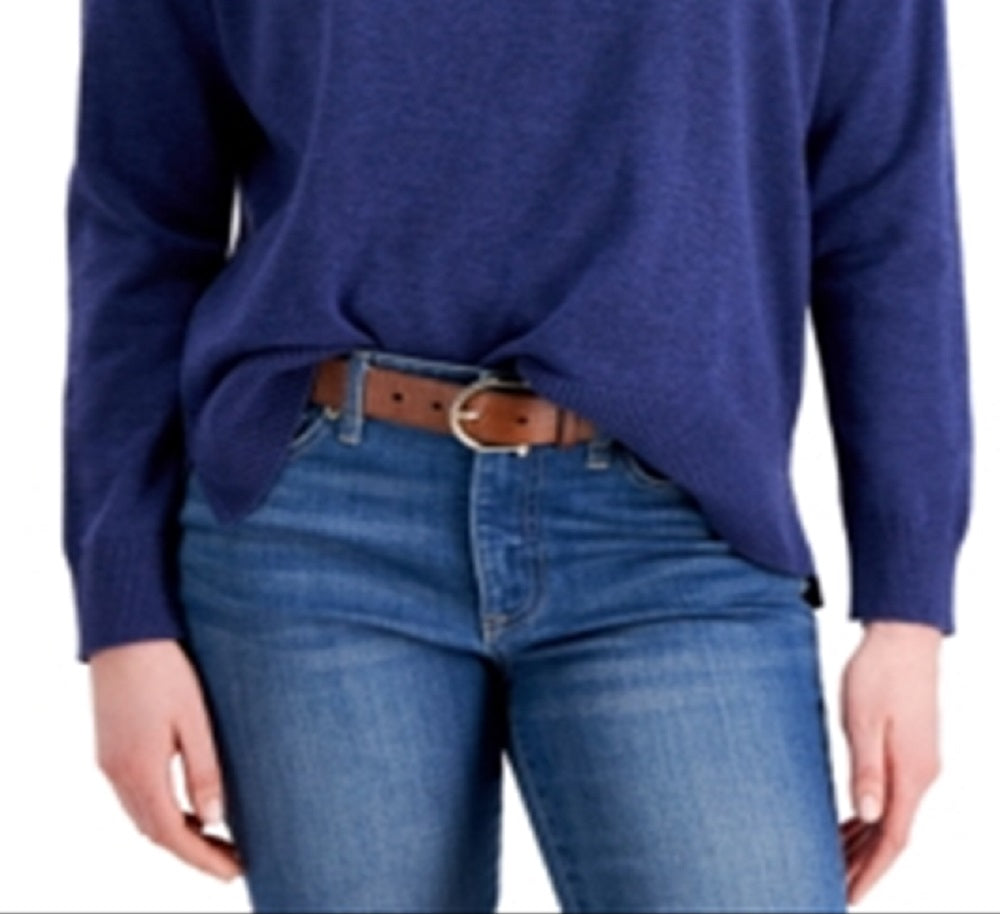 Suéter Tommy Jeans Feminino com Logo e Gola Redonda Azul Tamanho Grande
