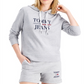 Tommy Jeans Feminino Amarração Bainha Canelada Punhos e Costuras Laterais Manga Longa Moletom com Capuz Cinza Tamanho Médio