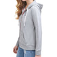 Tommy Jeans Moletom com capuz feminino com logotipo e zíper, cinza, tamanho X-S