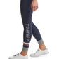 Calça legging feminina Tommy Hilfiger cintura alta comprimento total azul tamanho pequeno