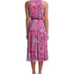 Vestido midi com cinto e estampa floral de chiffon Tommy Hilfiger feminino, rosa, tamanho 2