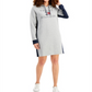 Vestido com capuz e logotipo Tommy Hilfiger feminino cinza tamanho XX-G
