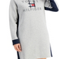 Vestido com capuz e logotipo Tommy Hilfiger feminino cinza tamanho XX-G