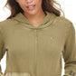 Tommy Jeans Moletom com capuz feminino Waffle Mix Media Verde Tamanho Grande