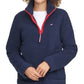 Moletom Tommy Hilfiger Fuzzy com zíper feminino, azul, tamanho médio