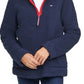 Moletom Tommy Hilfiger Fuzzy com zíper feminino, azul, tamanho médio
