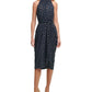 Vestido Tommy Hilfiger Feminino com Glitter Dot e Gola Alta Azul Tamanho 4