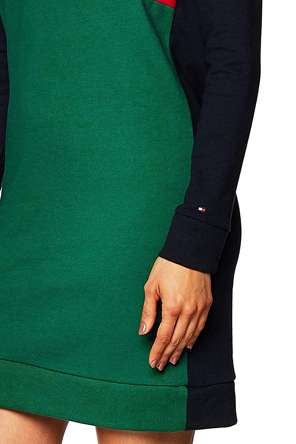 Vestido com capuz Tommy Hilfiger Plus Colorblocked feminino - Verde, tamanho 2X