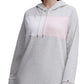 Vestido com capuz Tommy Hilfiger feminino com blocos de cores cinza, tamanho 1X