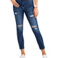 Calça jeans skinny rasgada feminina Tommy Jeans azul tamanho 27