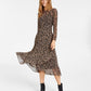 Vestido midi feminino Tommy Hilfiger com bainha cruzada, preto, tamanho 8