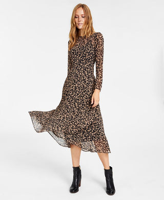 Tommy Hilfiger Women's Crossover Hem Midi Dress Black Size 8