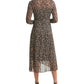 Vestido midi feminino Tommy Hilfiger com bainha cruzada, preto, tamanho 8