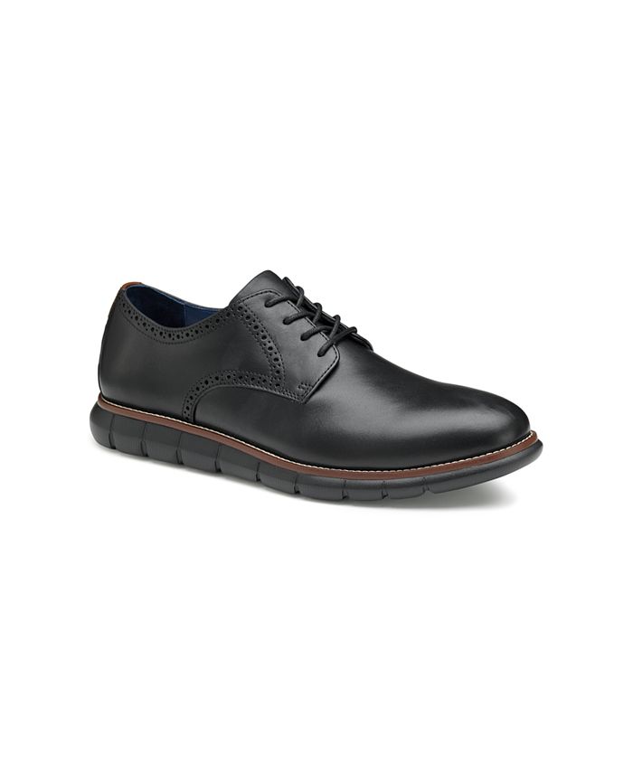 Johnston &amp; Murphy Sapatos sociais masculinos Milson com bico liso, pretos, tamanho 10,5 M