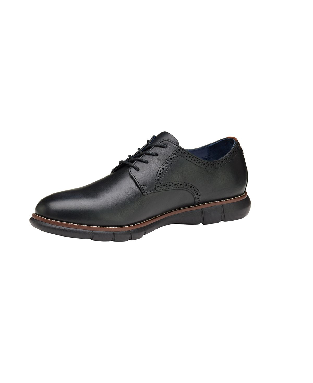 Johnston &amp; Murphy Sapatos sociais masculinos Milson com bico liso, pretos, tamanho 10,5 M