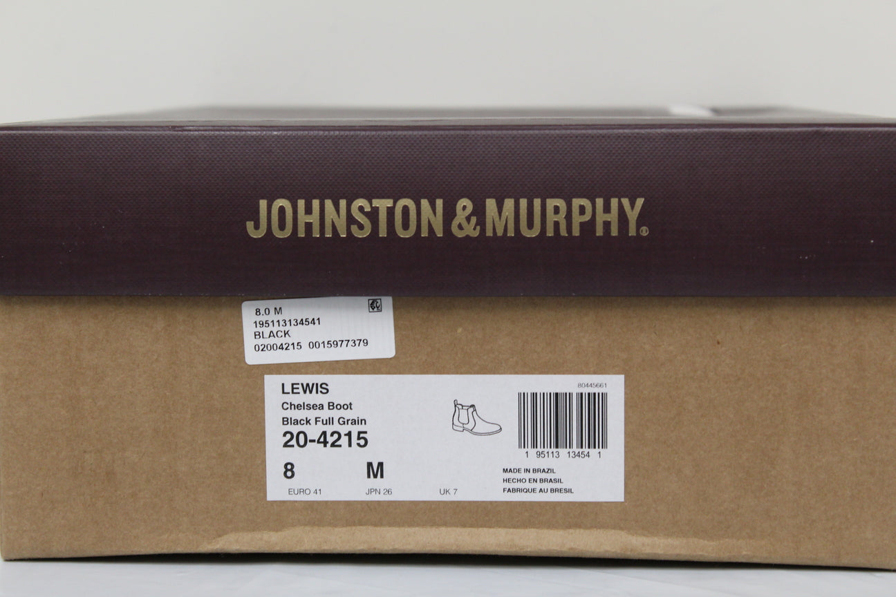 Bota Chelsea Lewis Masculina Johnston &amp; Murphy Preta Tamanho 8 M