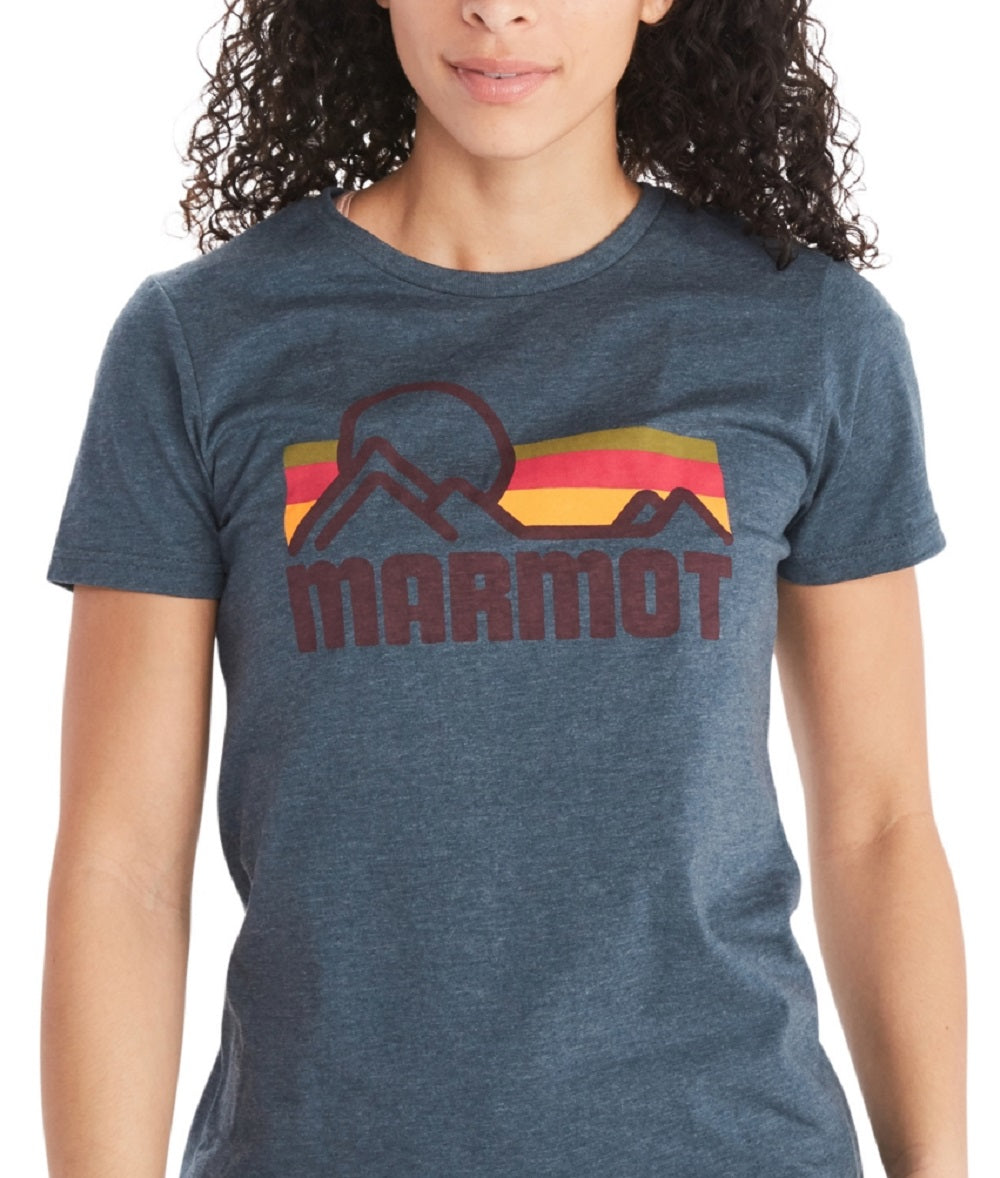 Camiseta feminina Marmot Coastal azul tamanho X-G