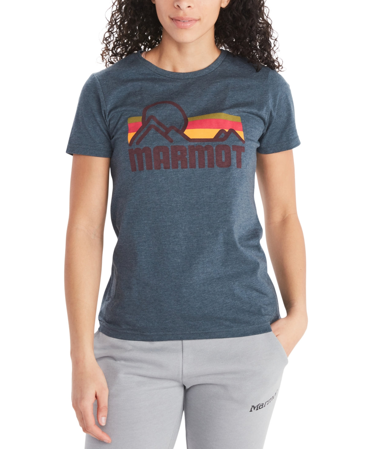 Camiseta feminina Marmot Coastal azul tamanho X-G