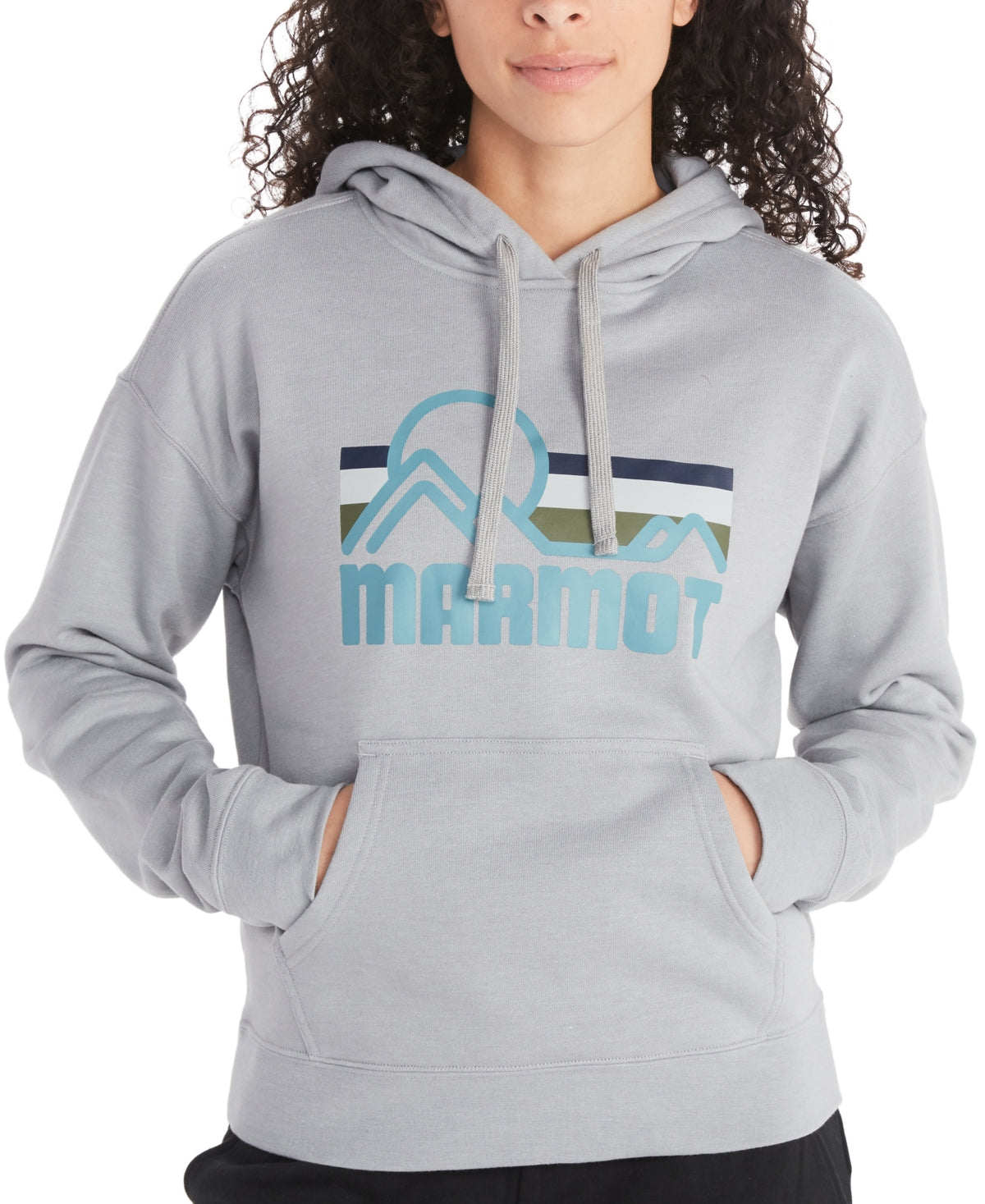 Moletom com capuz feminino Marmot Coastal Fleece cinza tamanho pequeno