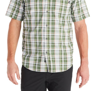 Camisa de manga curta masculina Marmot Sugar Pine, verde, tamanho médio