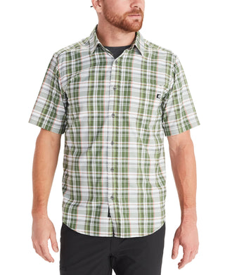 Camisa de manga curta masculina Marmot Sugar Pine, verde, tamanho médio
