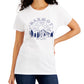 Camiseta feminina Marmot Cotton Shine com estampa gráfica, branca, tamanho médio