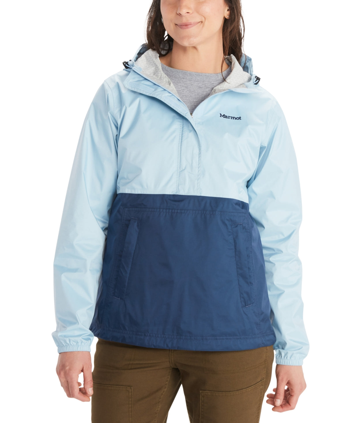 Marmot Precip Eco Anorak Feminino Azul Tamanho Grande