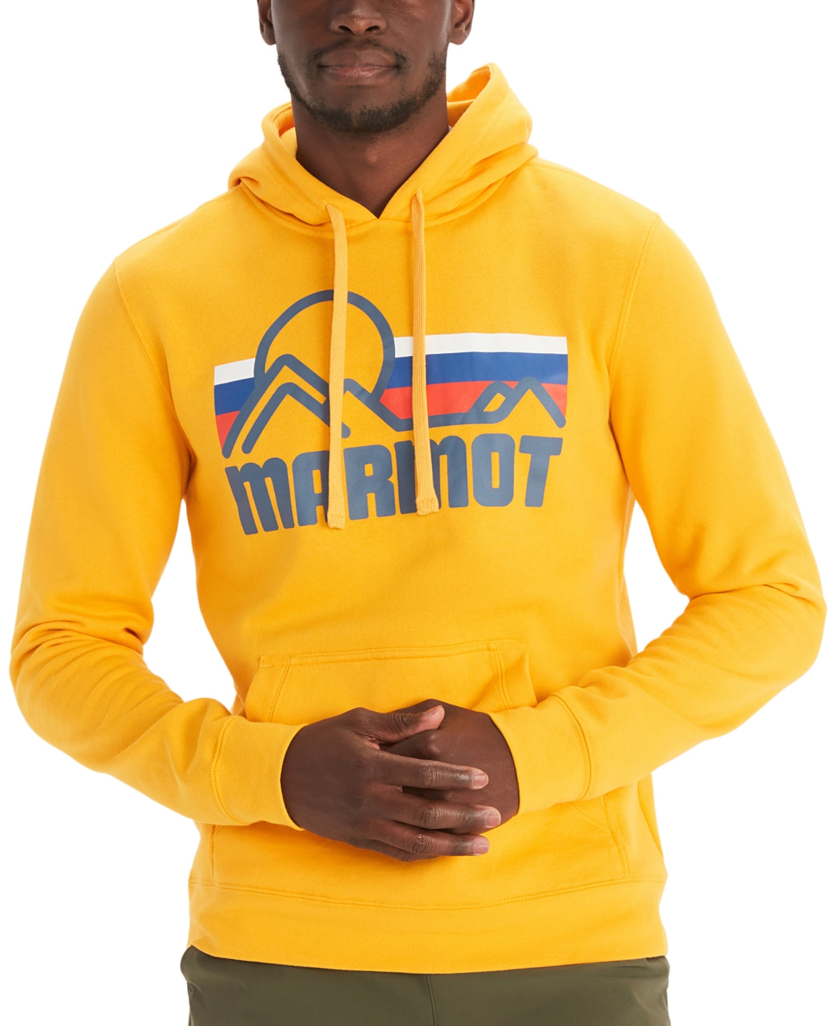 Moletom com capuz masculino Marmot Coastal, amarelo, tamanho GG