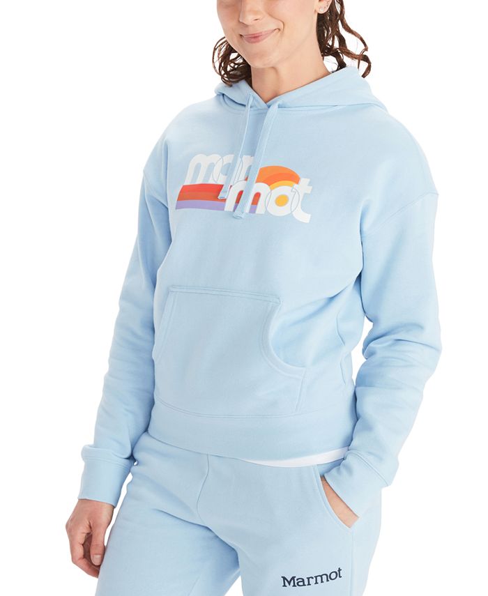 Moletom com capuz feminino Marmot Oceanside Graphic Print Azul Tamanho P